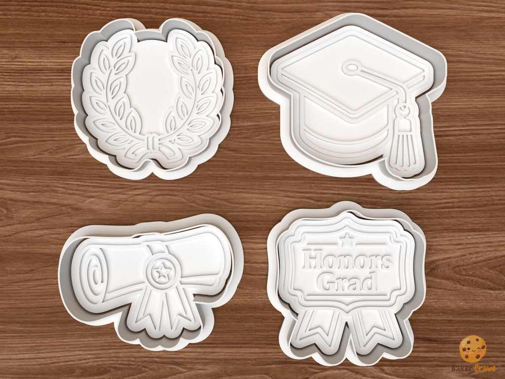 Honors Grad Graduation Cookie Cutter Set STL File