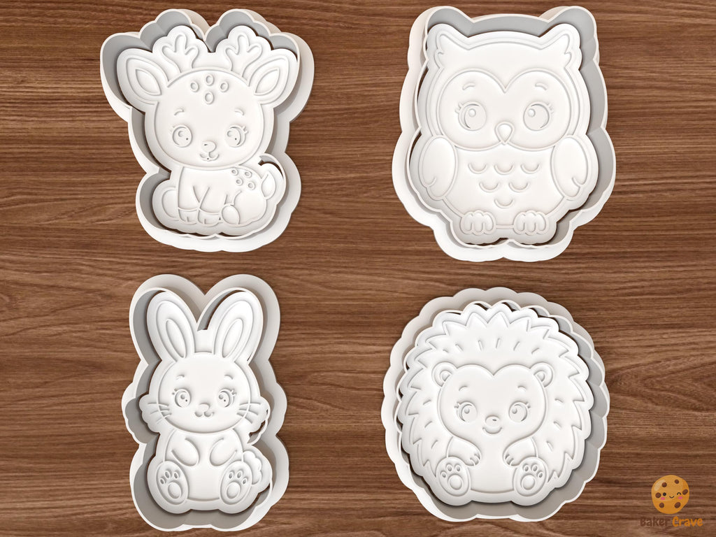 Cute Woodland Baby Animals Cookie Cutter Set STL File