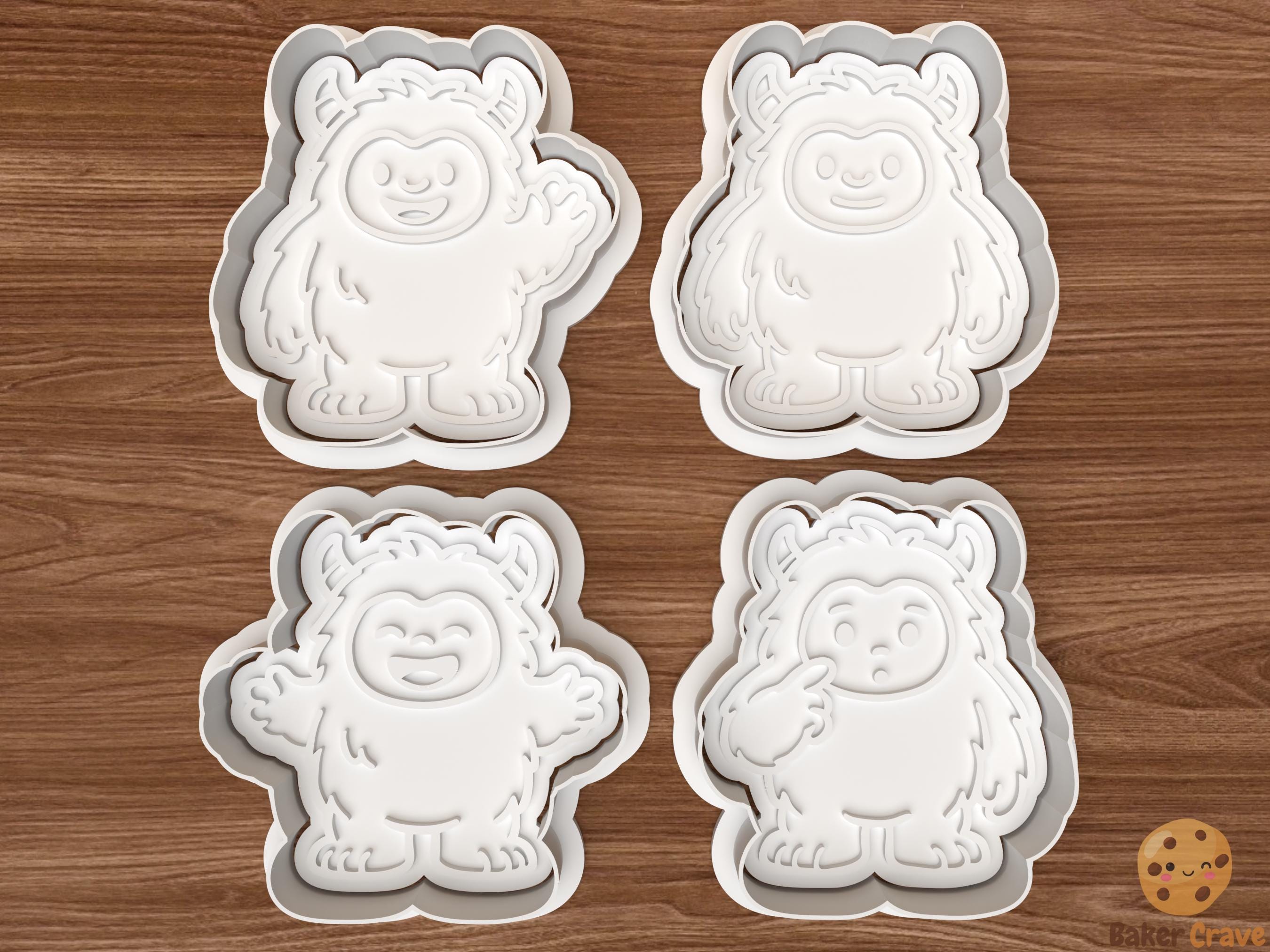 Cute Chunky Yeti Cookie Cutter Set STL File