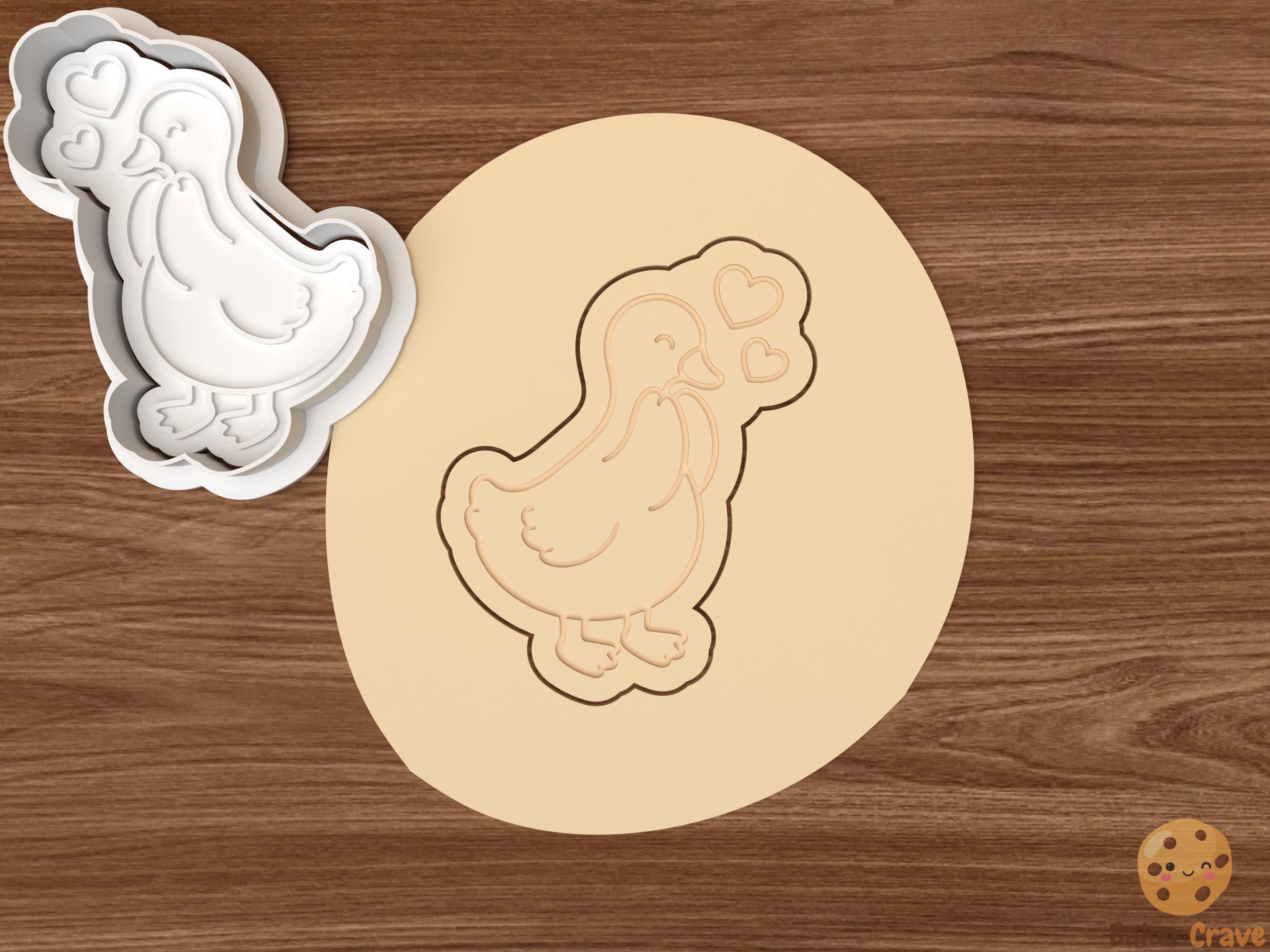 Goose in Love Cookie Cutter Set STL File