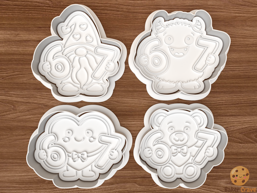 7 Valentine Characters Cookie Cutter Set STL File - 67valentine1