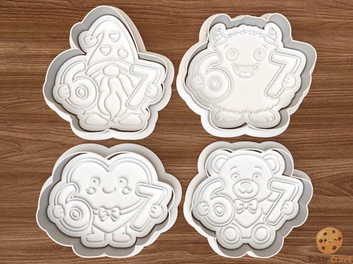 7 Valentine Characters Cookie Cutter Set STL File - 67valentine1