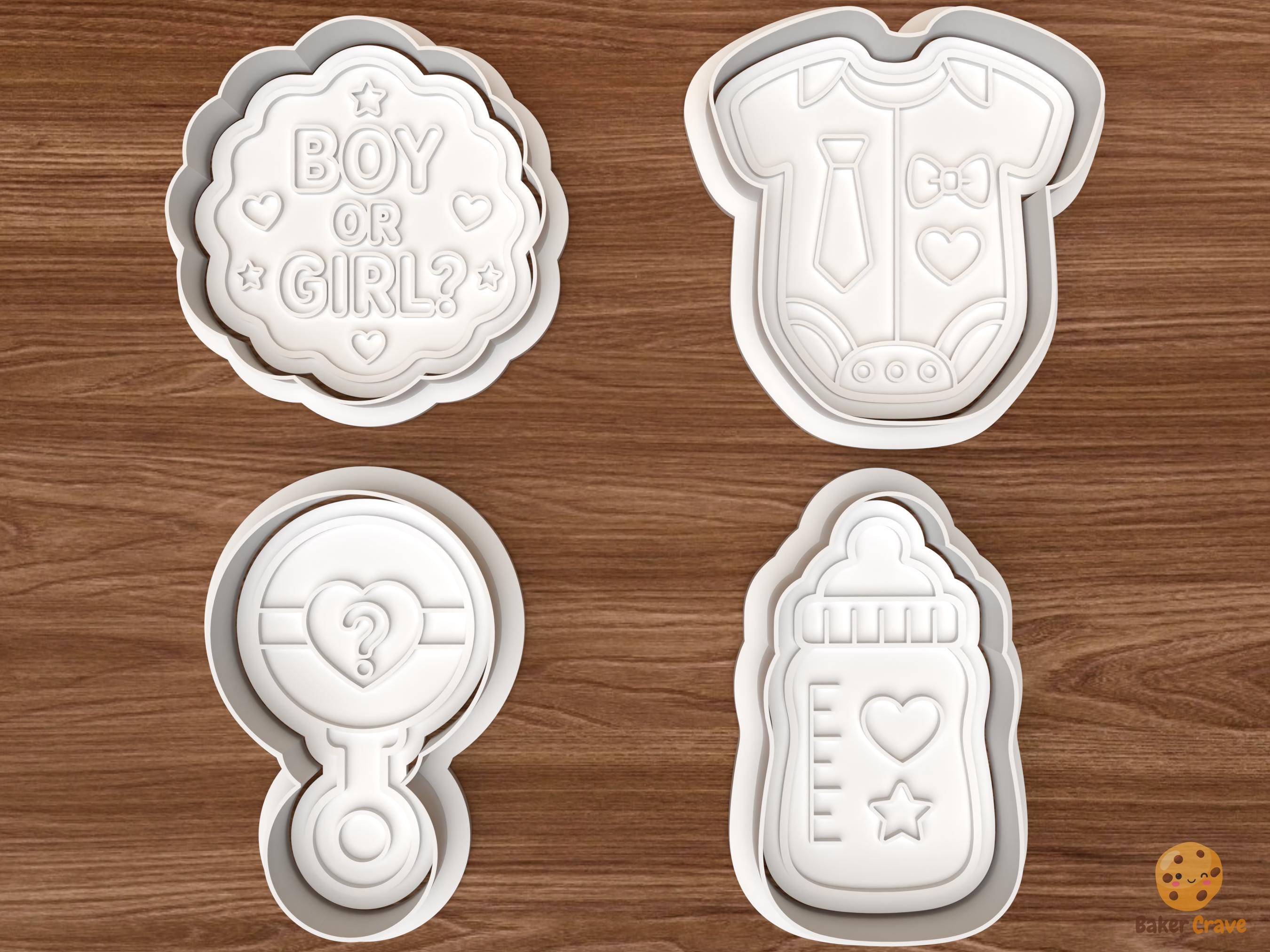 Boy or Girl Gender Reveal Cookie Cutter Set STL File