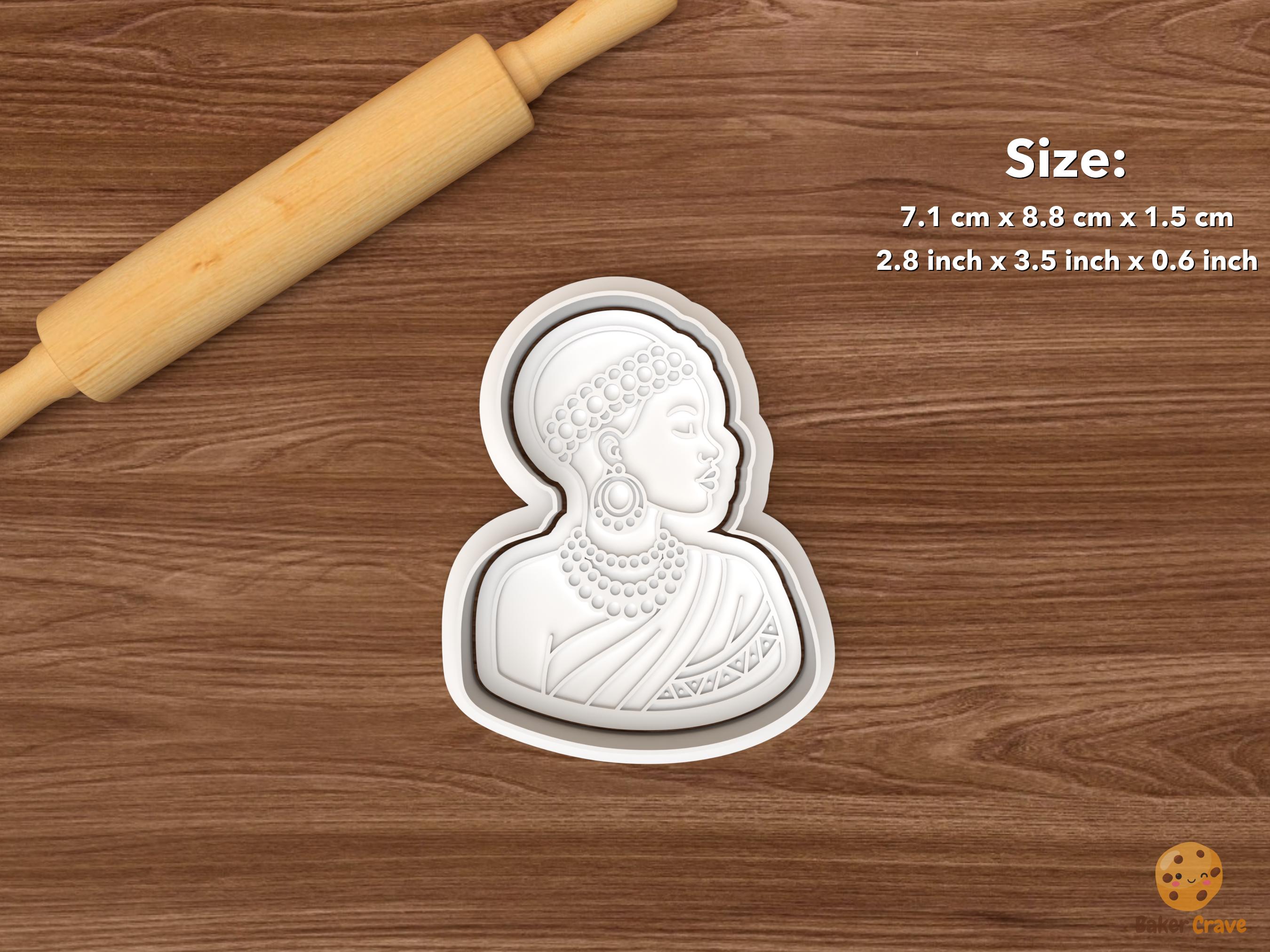 African Woman Cookie Cutter Set STL File