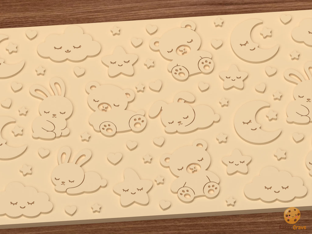 Sleepy Baby Animals Textured Roller STL File