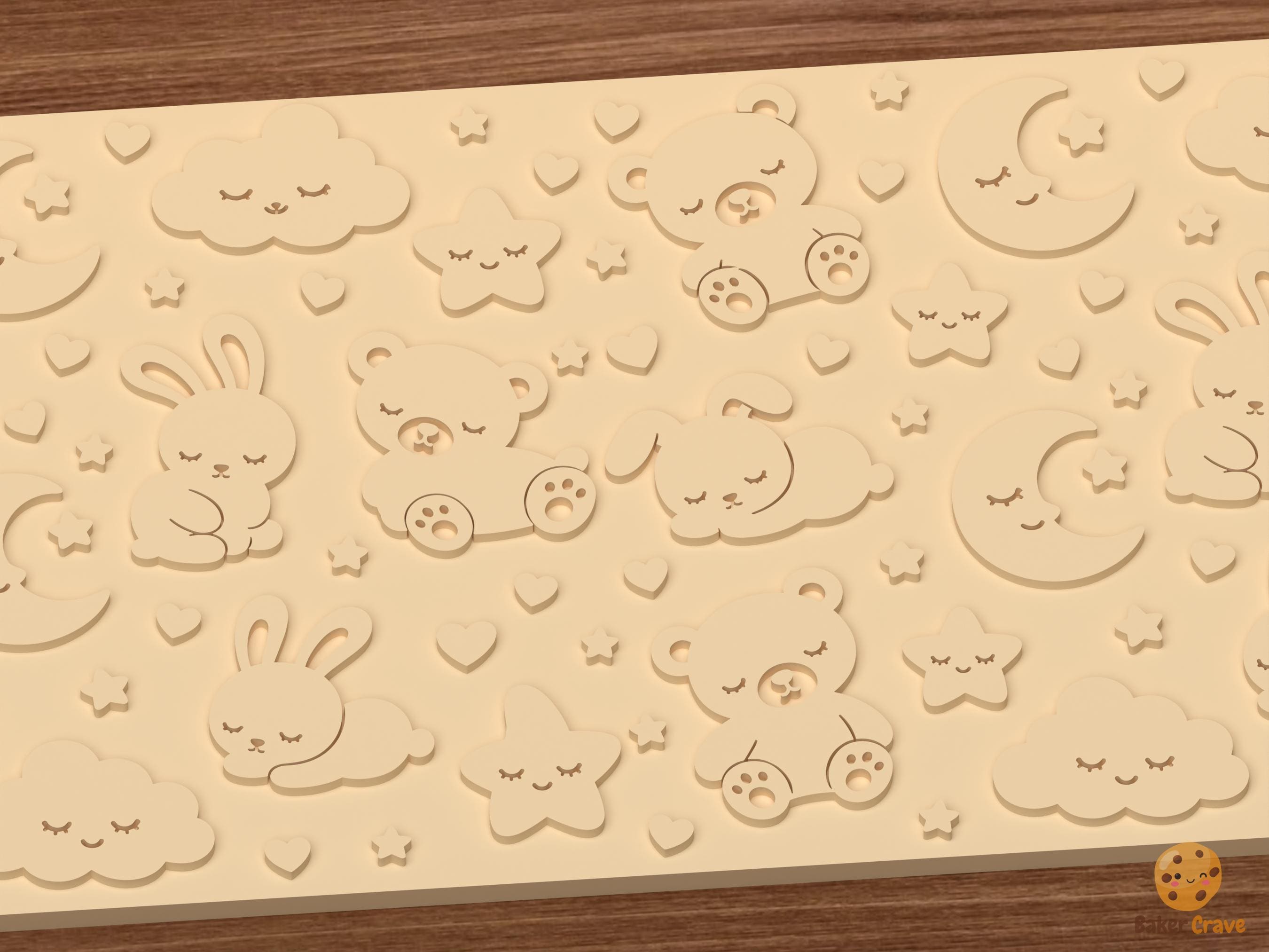 Sleepy Baby Animals Textured Roller STL File