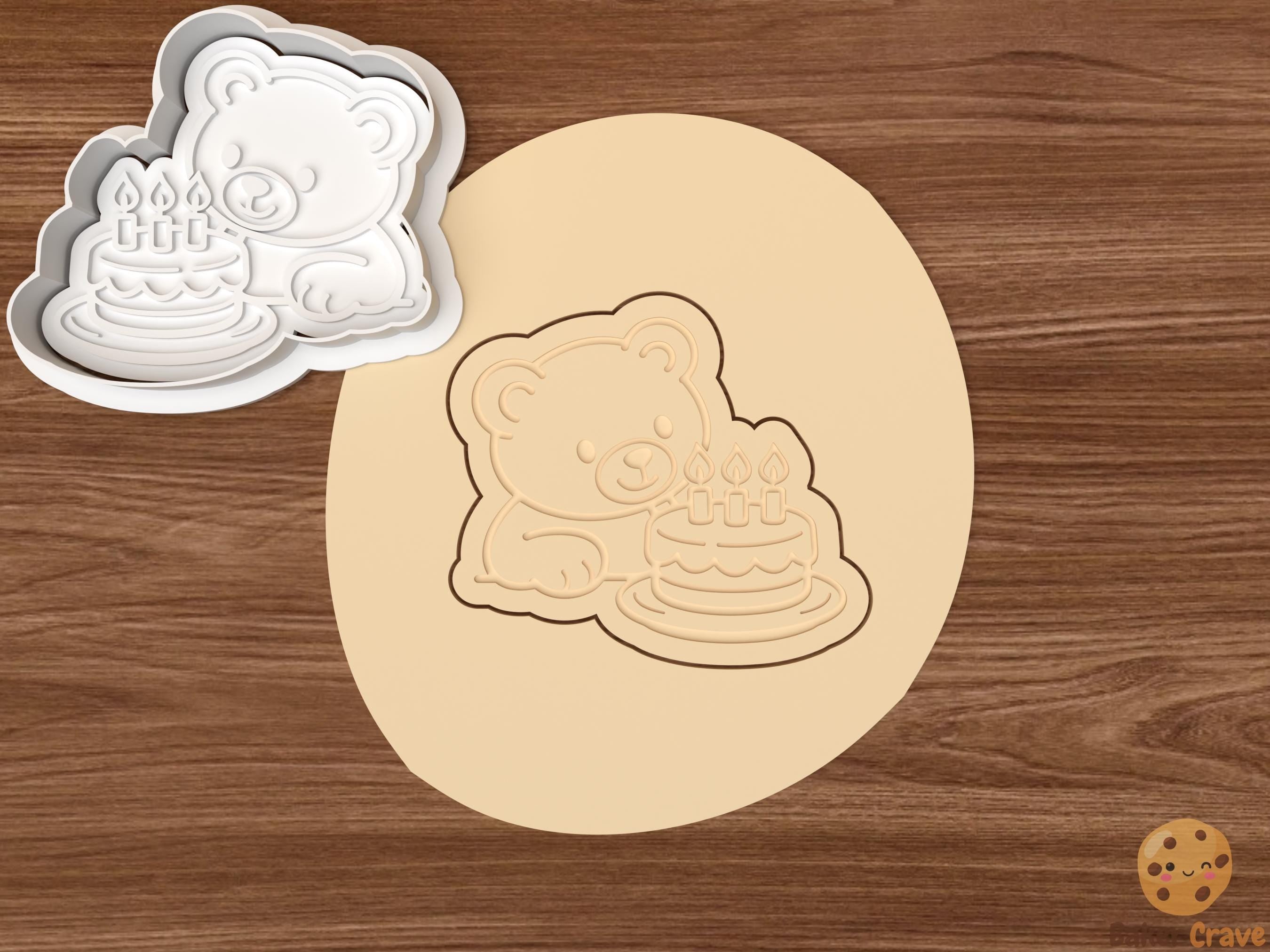 Birthday Teddy Bear Cookie Cutter Set STL File
