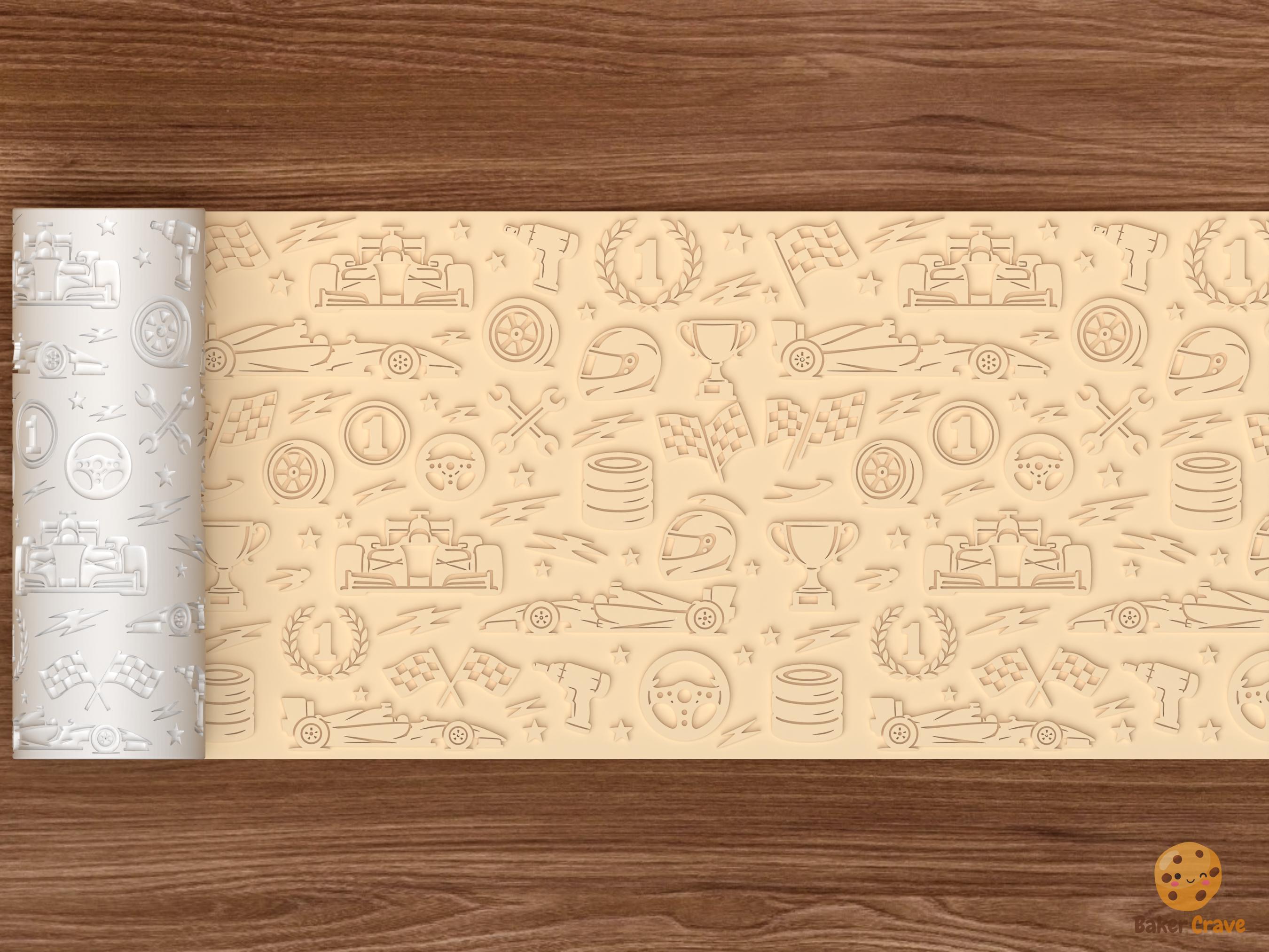 Formula Racing Pattern Textured Roller STL File