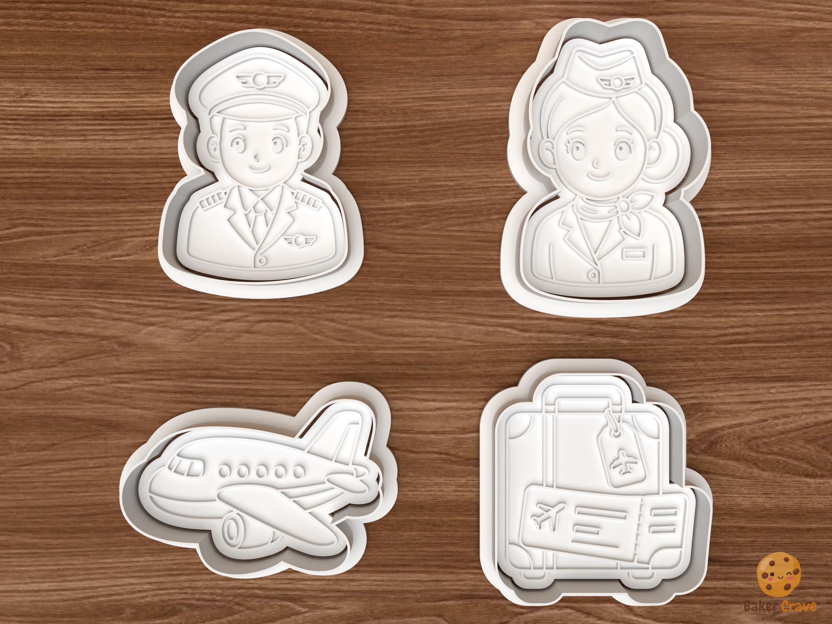 Aviation Travel Cookie Cutter Set STL File