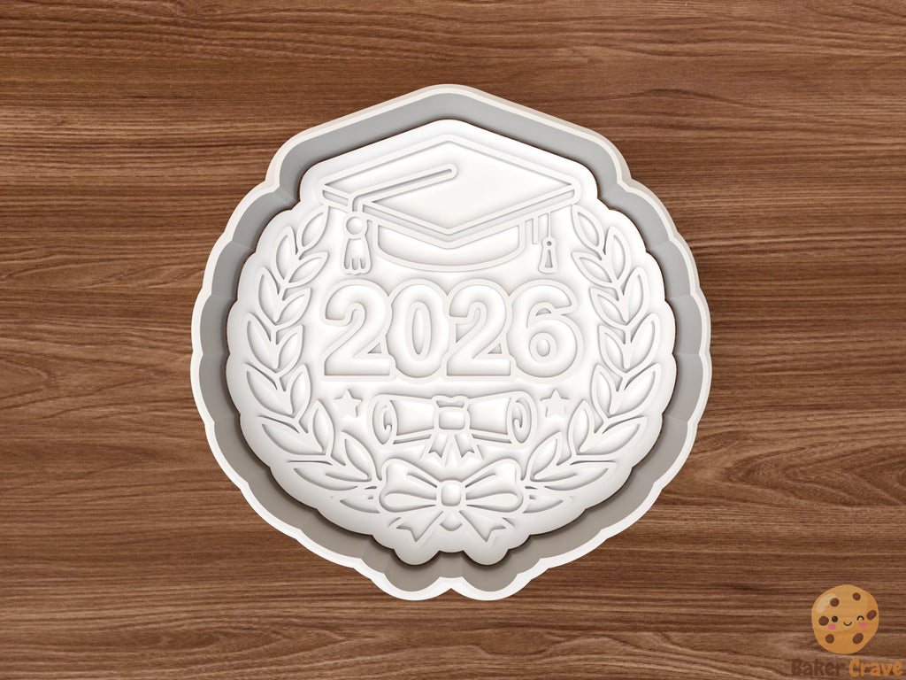 Graduation 2026 Laurel Wreath Cookie Cutter STL File