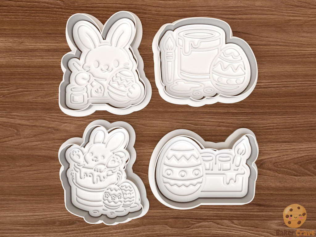 Easter Painting Cookie Cutter Set STL File