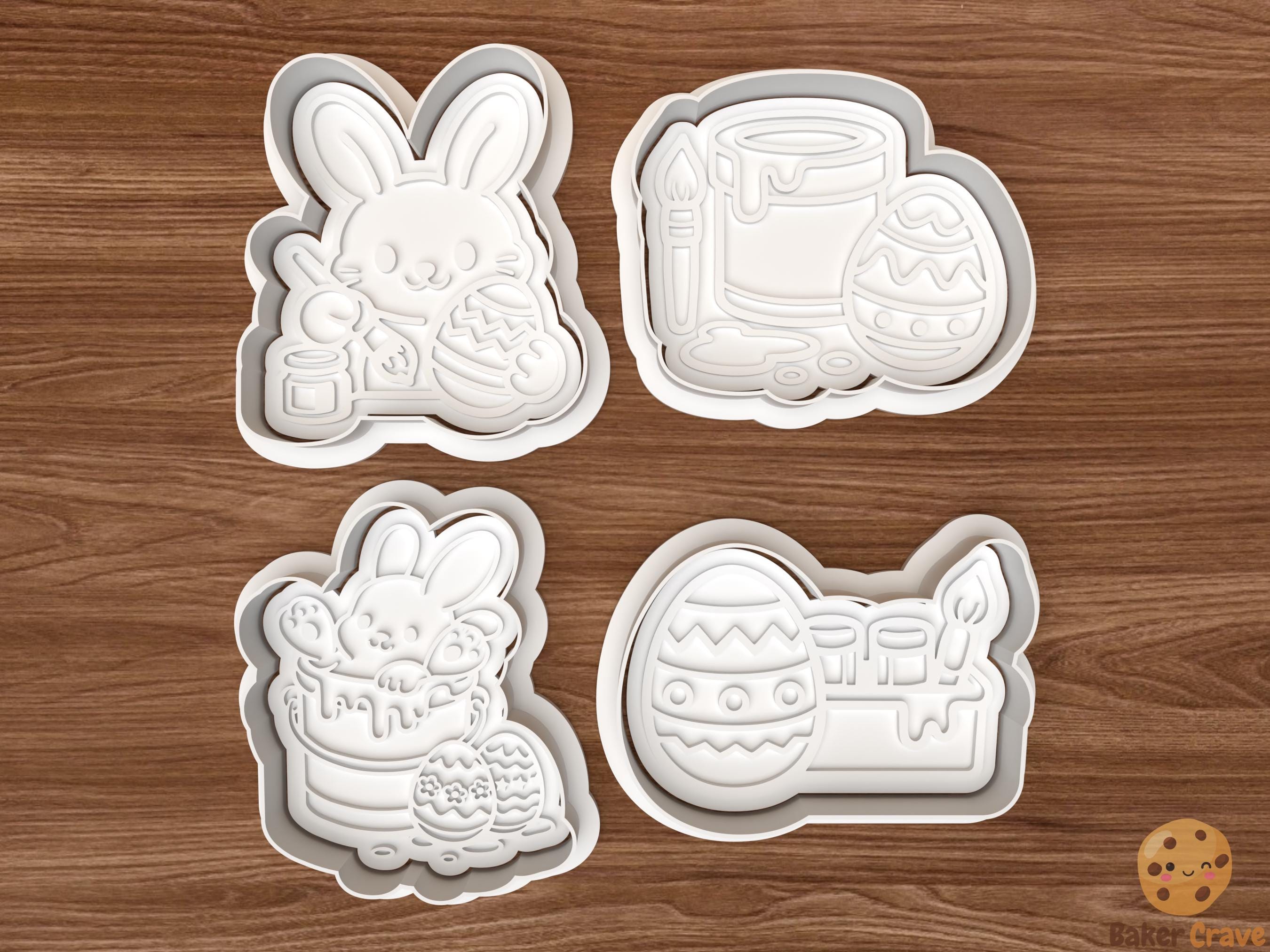 Easter Painting Cookie Cutter Set STL File