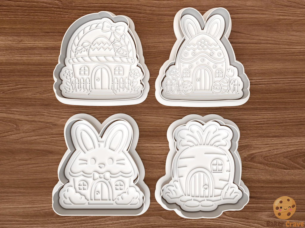 Easter Houses Cookie Cutter Set STL File