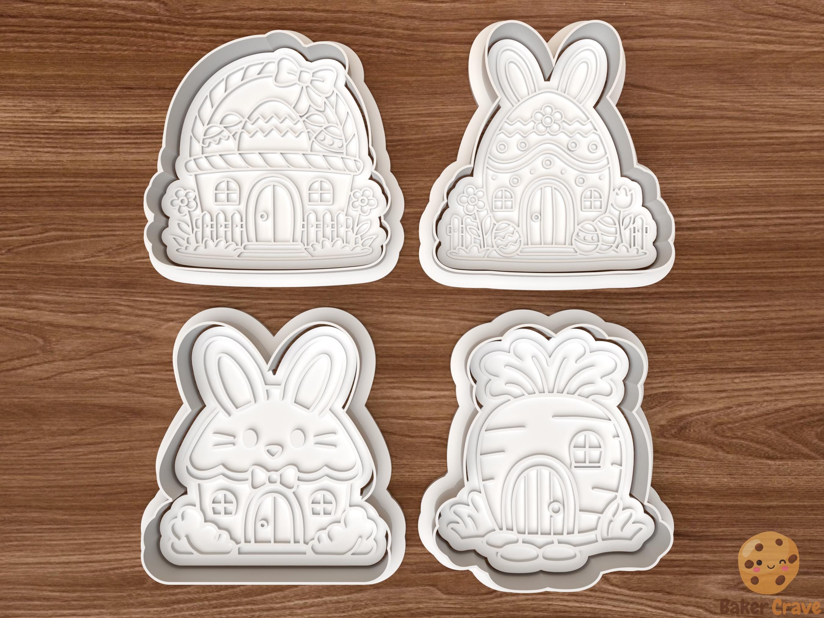 Easter Houses Cookie Cutter Set STL File