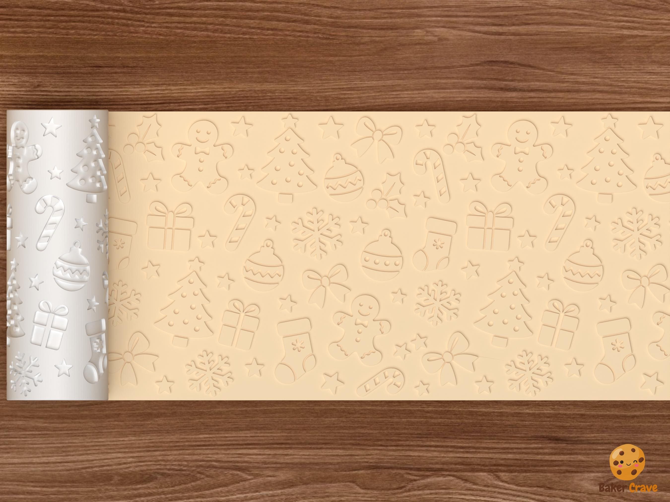 Classic Christmas Pattern Textured Roller STL File