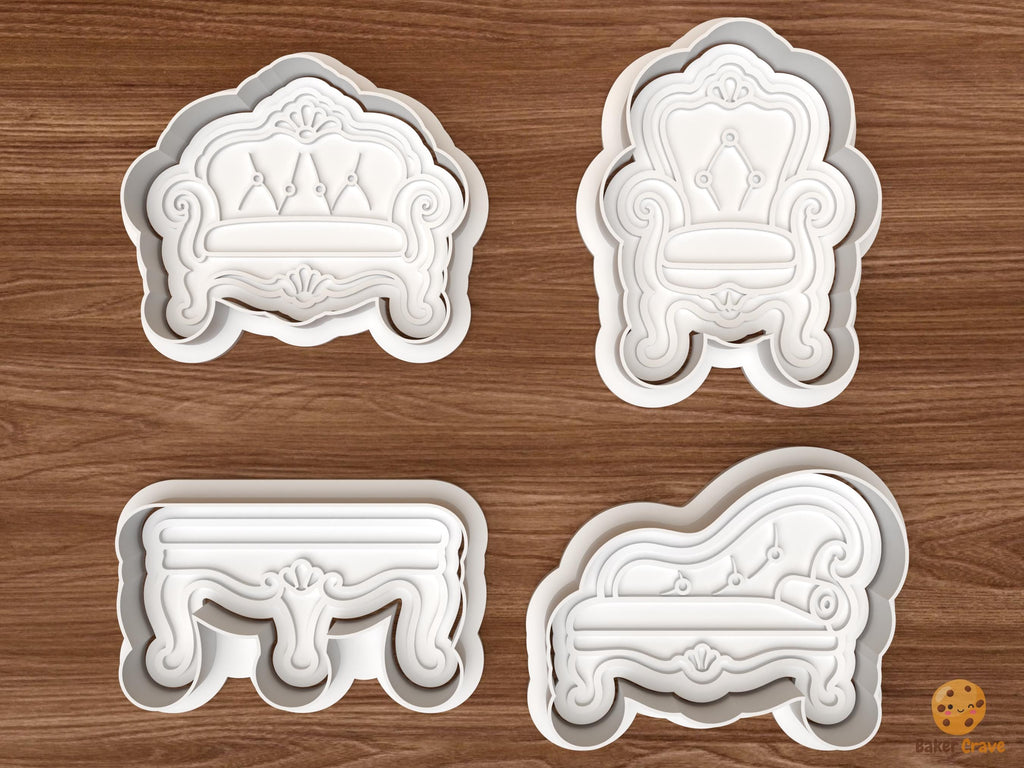 Vintage Furniture Cookie Cutter Set STL File