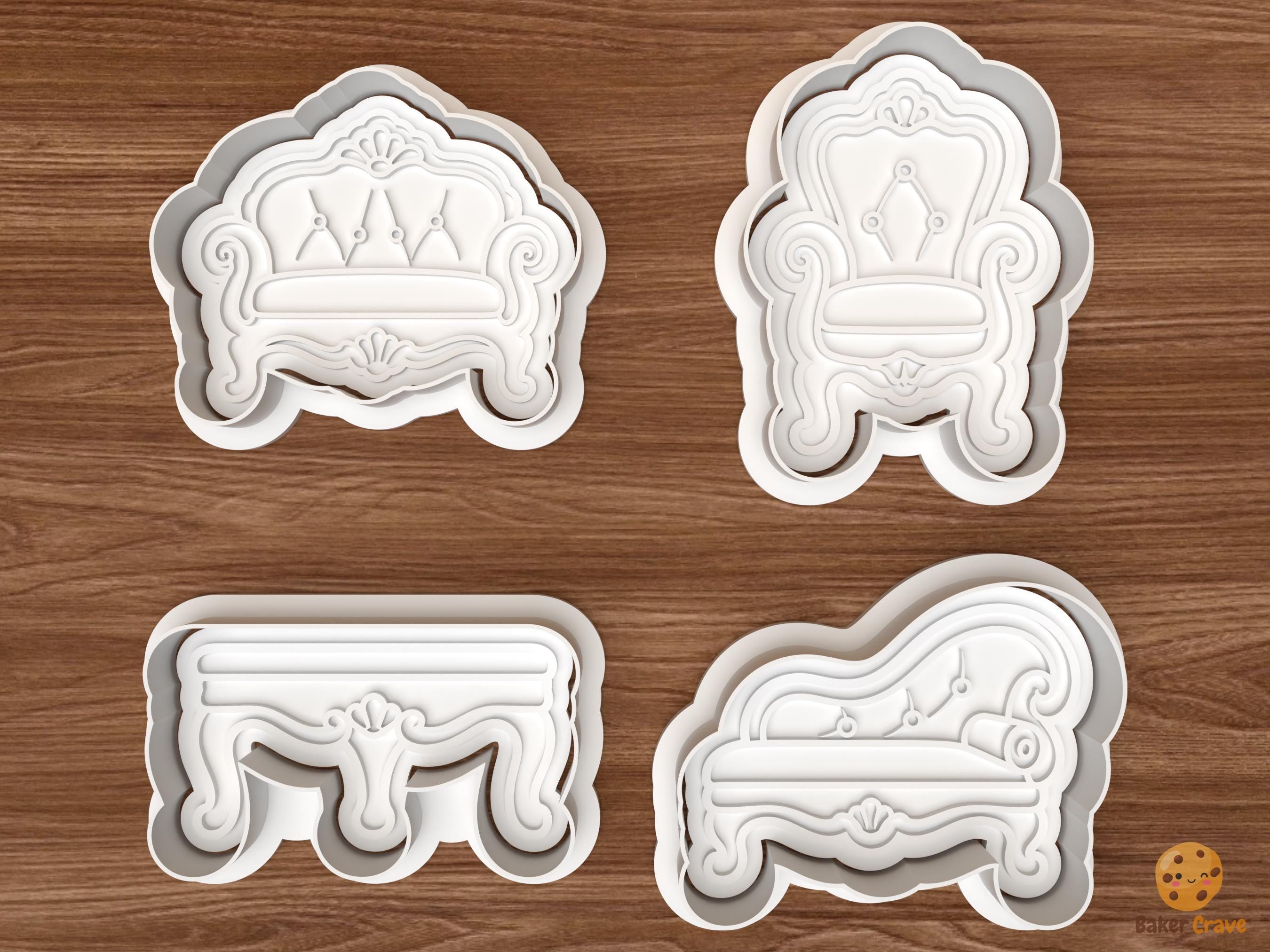 Vintage Furniture Cookie Cutter Set STL File