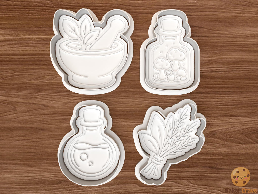 Herbs & Potion Cookie Cutter Set STL File