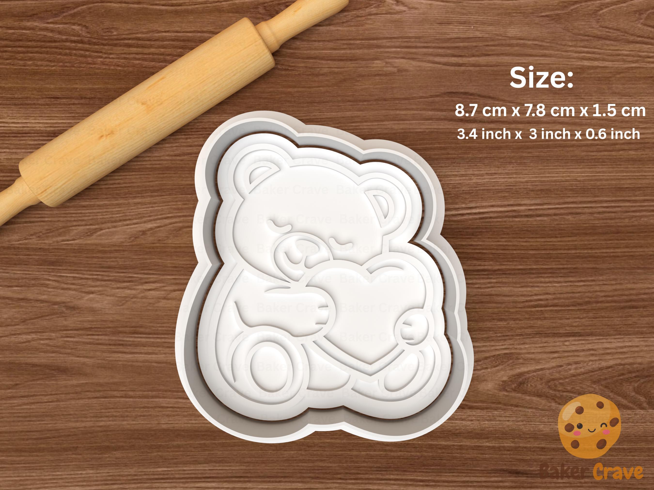 Teddy Bear With Heart Cookie Cutter Set STL File