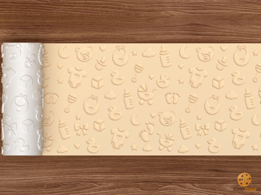 Baby Shower Pattern Textured Roller STL File