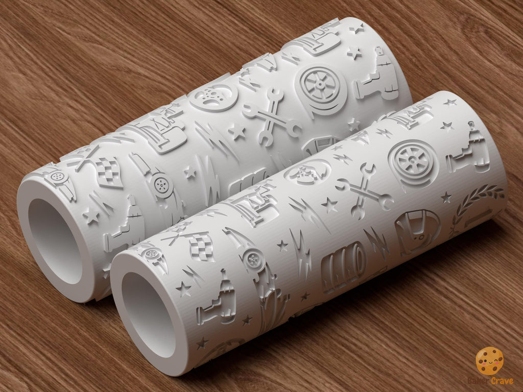 Formula Racing Pattern Textured Roller STL File