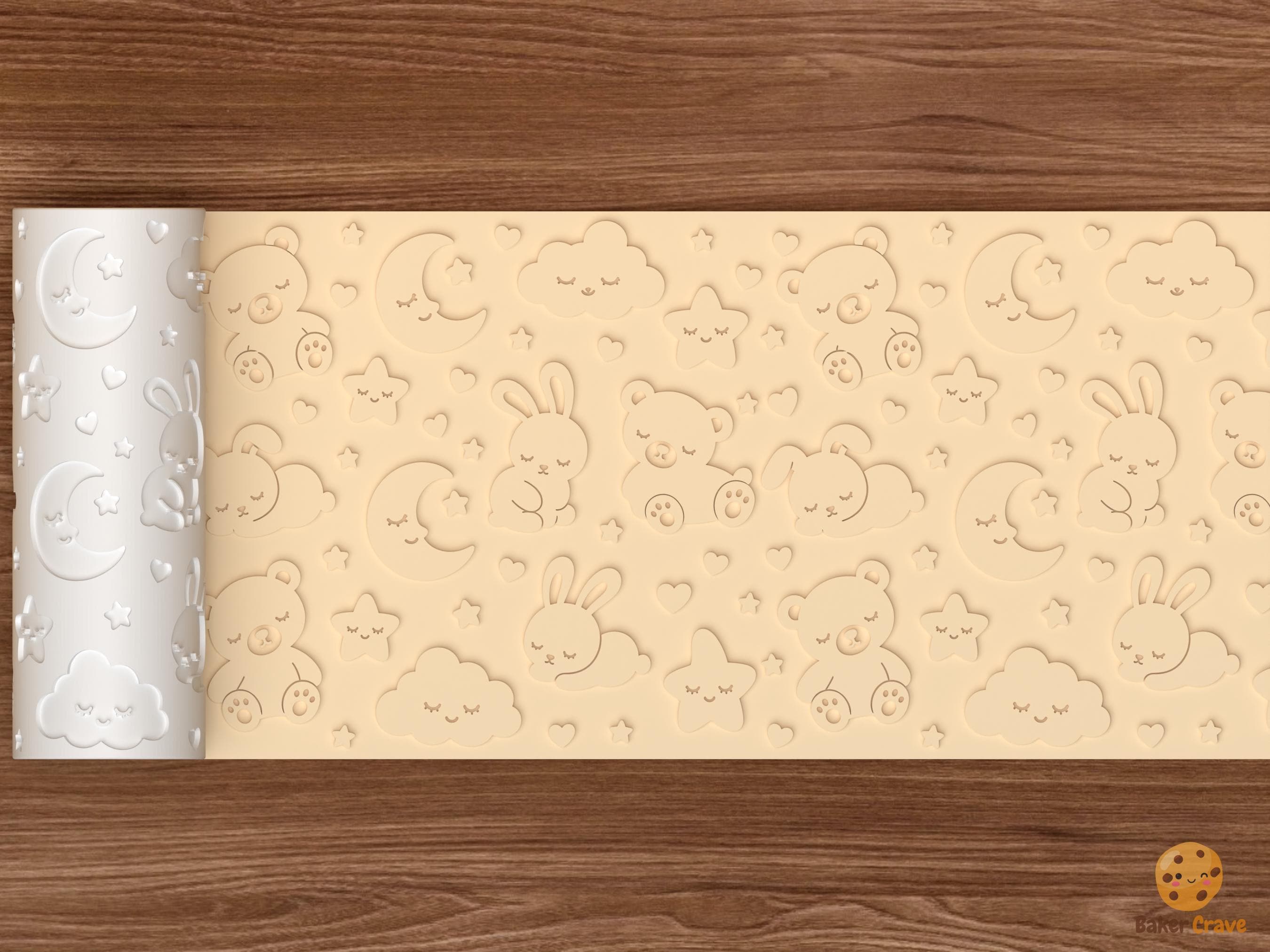 Sleepy Baby Animals Textured Roller STL File