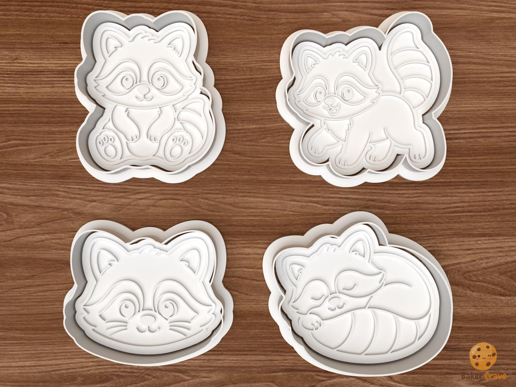 Raccoon Cookie Cutter Set STL File