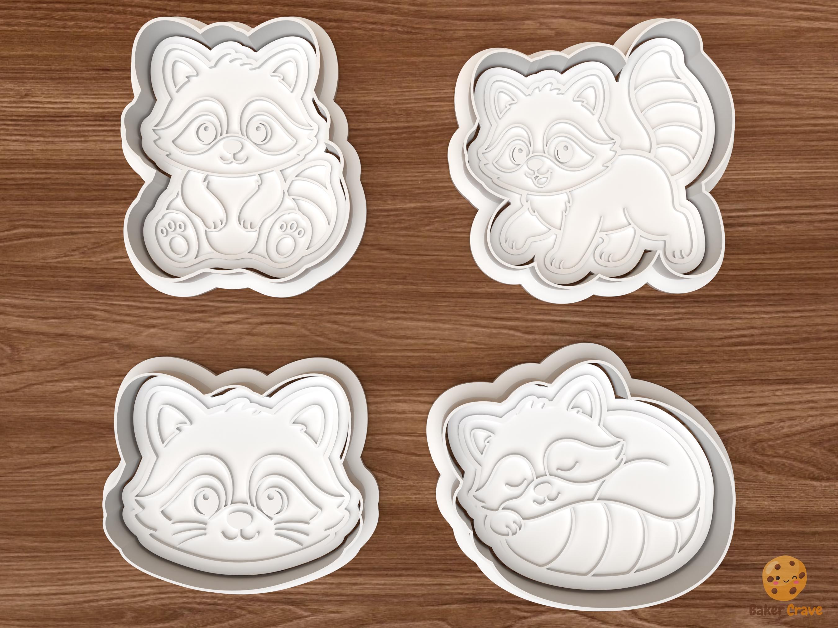 Raccoon Cookie Cutter Set STL File