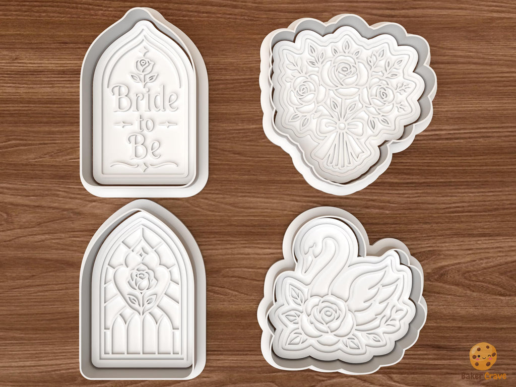 Gothic Bridal Shower Cookie Cutter Set STL File
