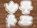 Floral Tea Party Cookie Cutter Set STL File