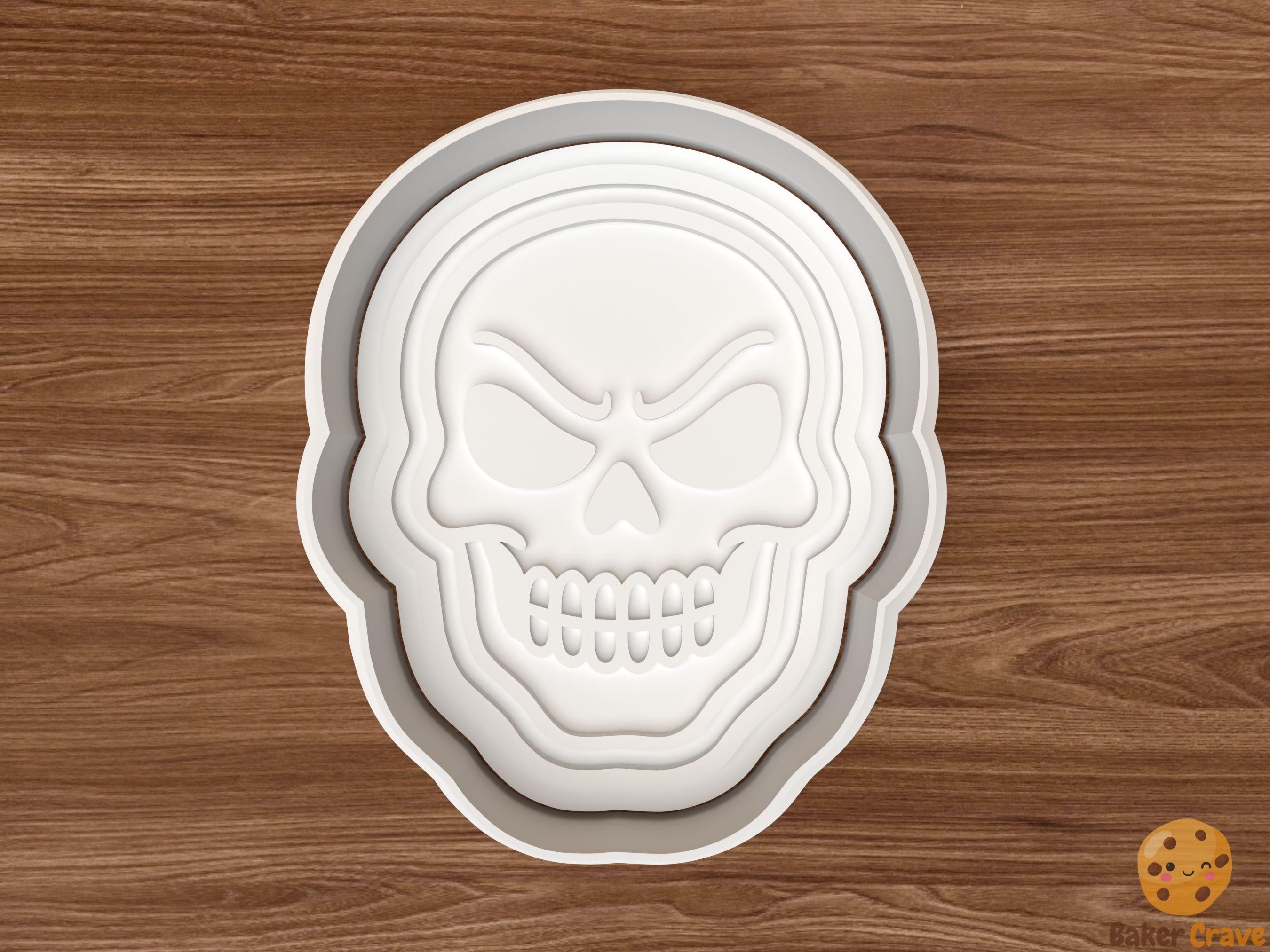Halloween Skull Face Cookie Cutter STL File