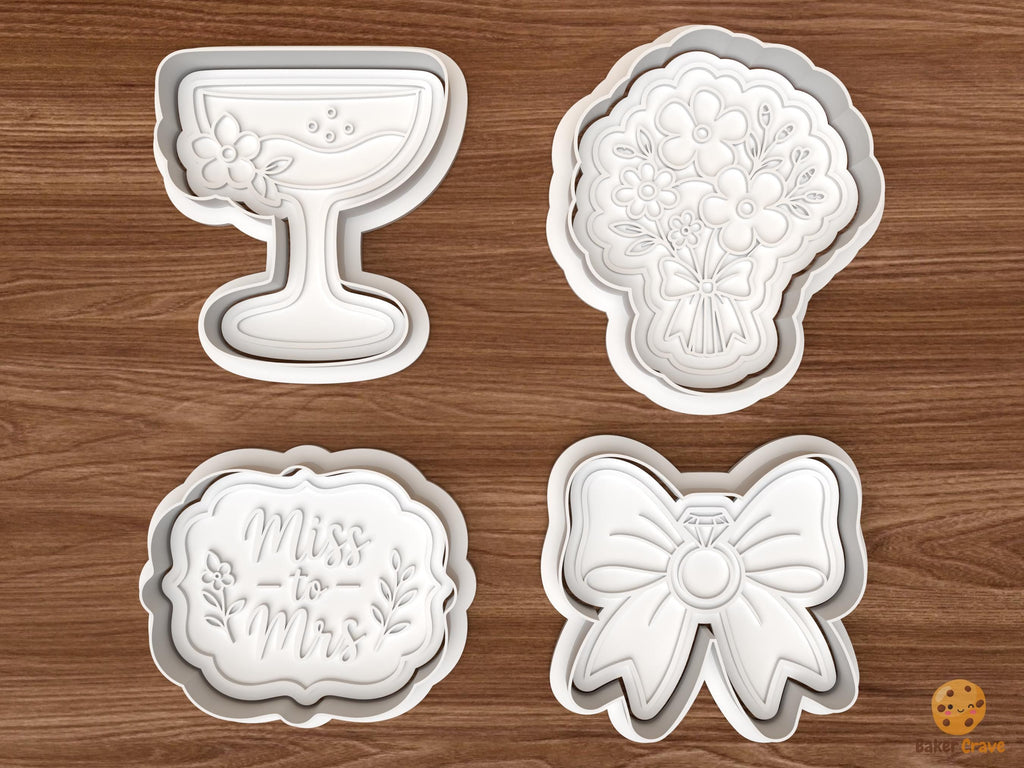 Wildflower Bridal Cookie Cutter Set STL File