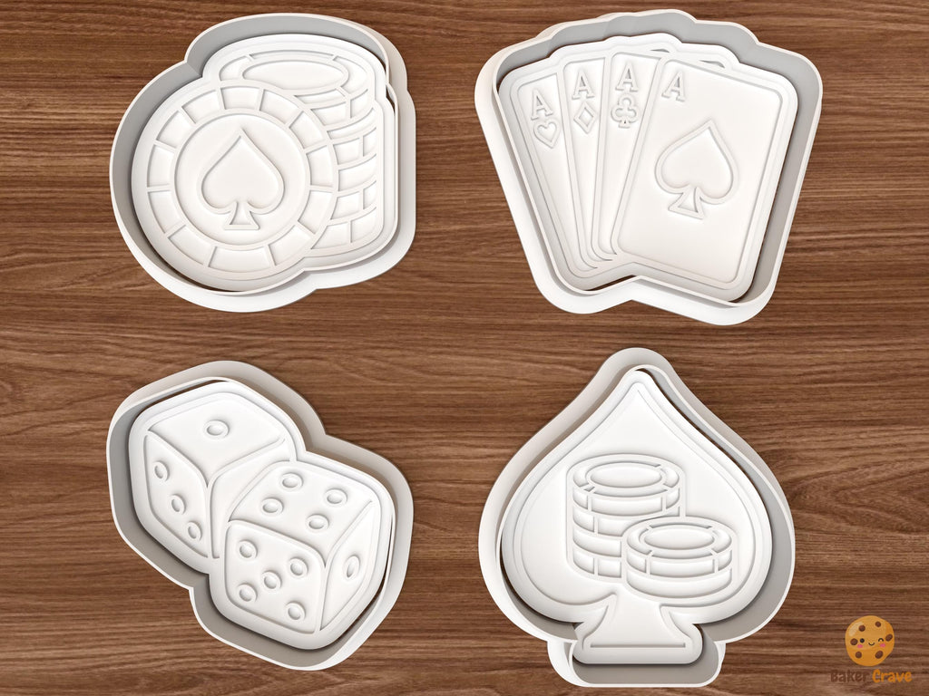 Casino Poker Cookie Cutter Set STL File