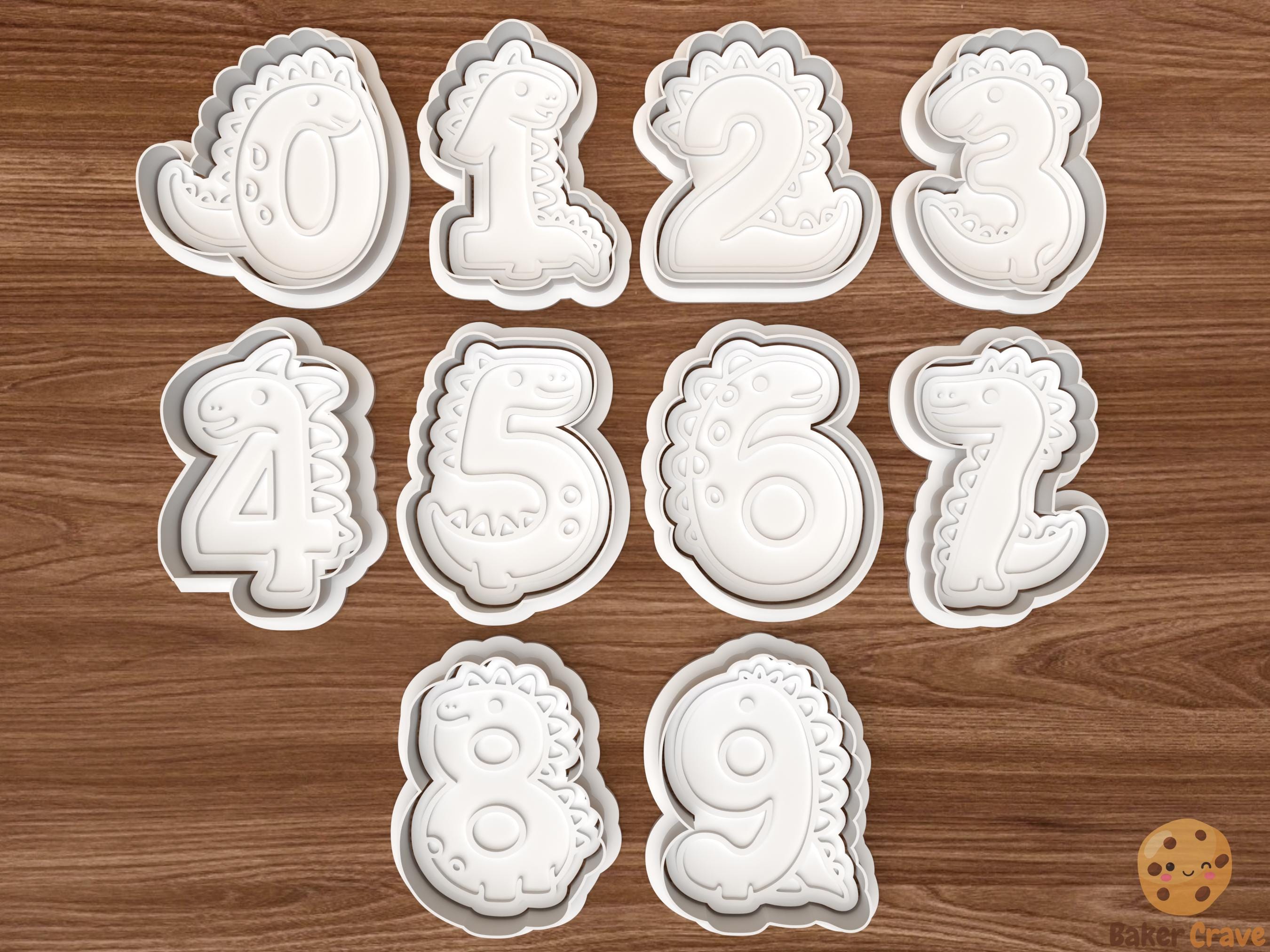 Dinosaur Numbers Cookie Cutter Set STL File