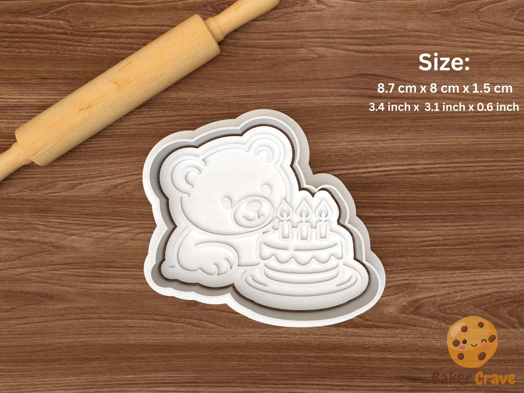 Birthday Teddy Bear Cookie Cutter Set STL File