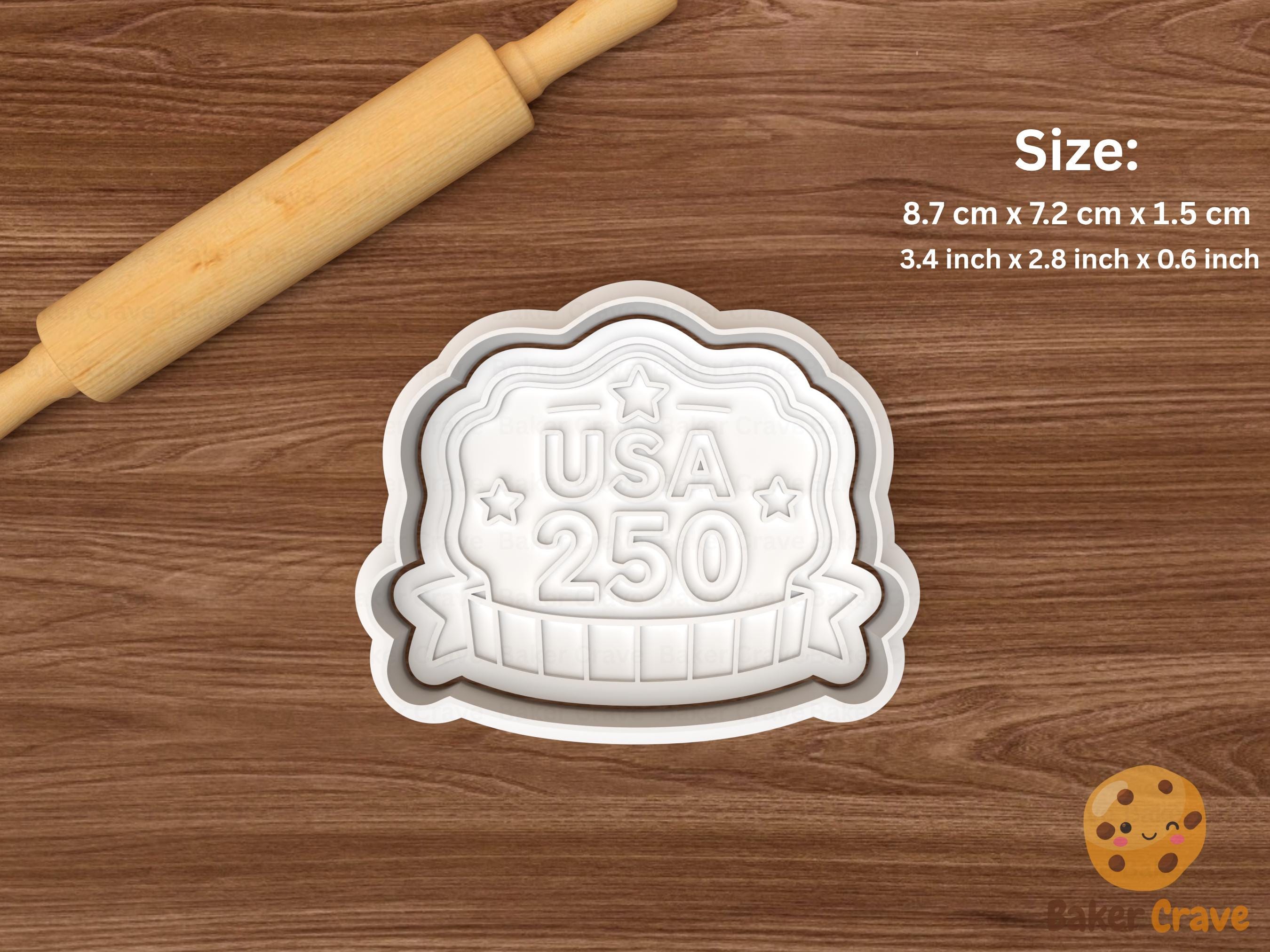 USA 250th Celebration Cookie Cutter Set STL File
