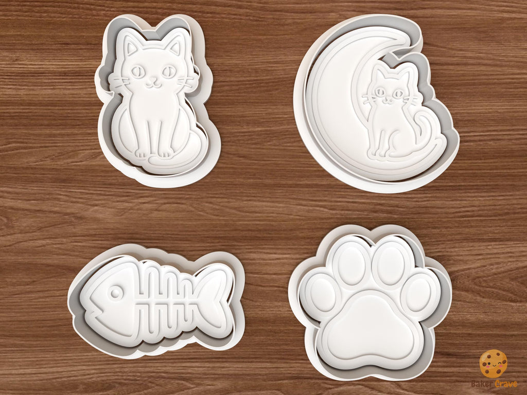 Cat Cookie Cutter Set STL File