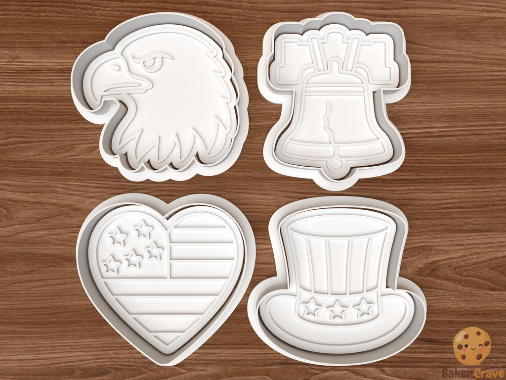 Patriotic USA Cookie Cutter Set STL File