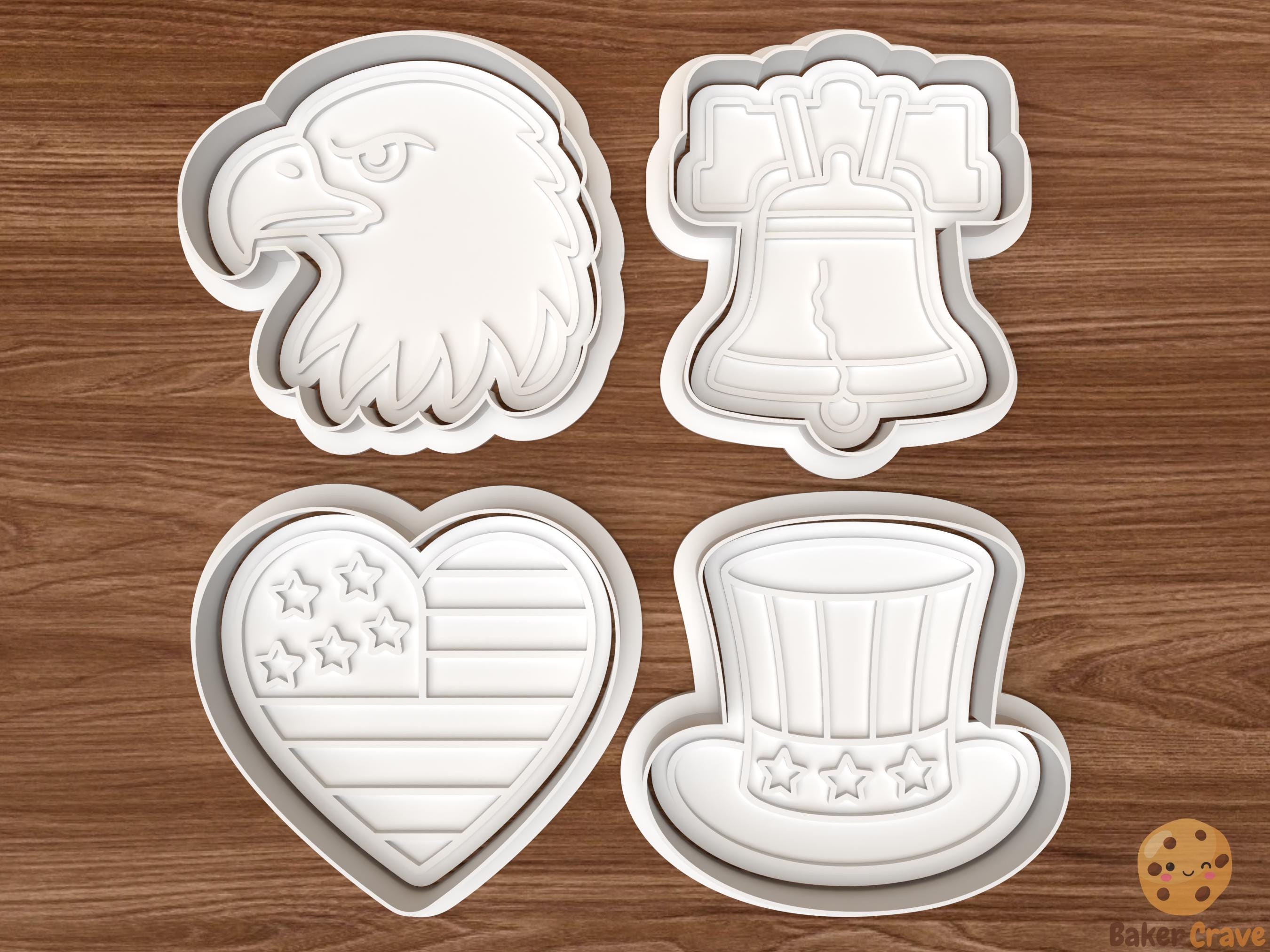 Patriotic USA Cookie Cutter Set STL File