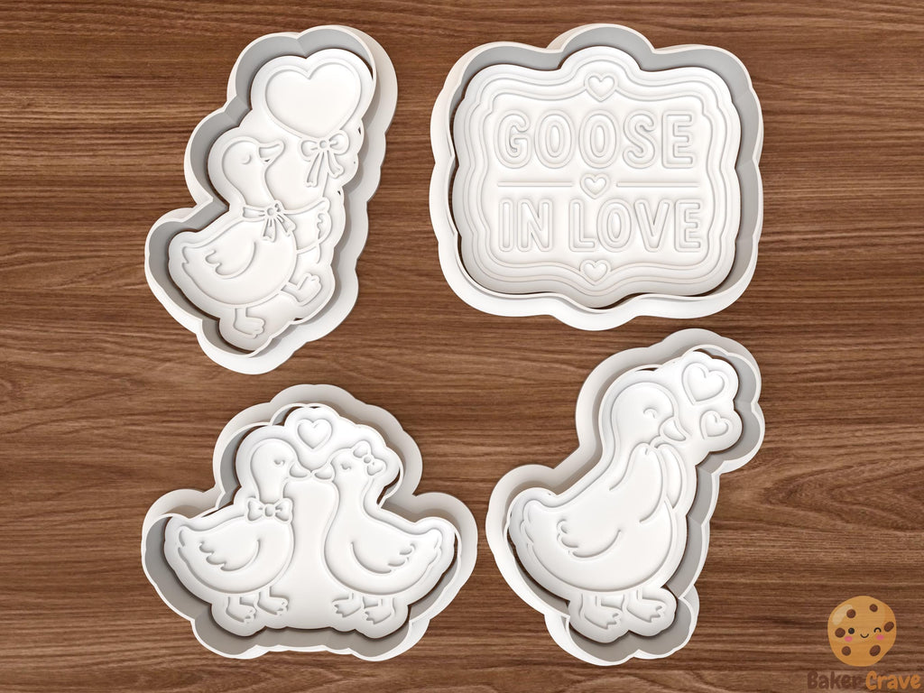 Goose in Love Cookie Cutter Set STL File