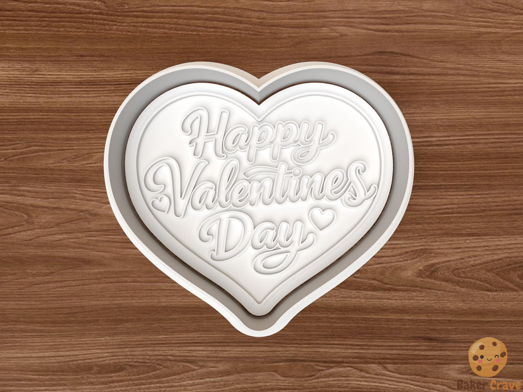Happy Valentines Day Heart Cookie Cutter STL File