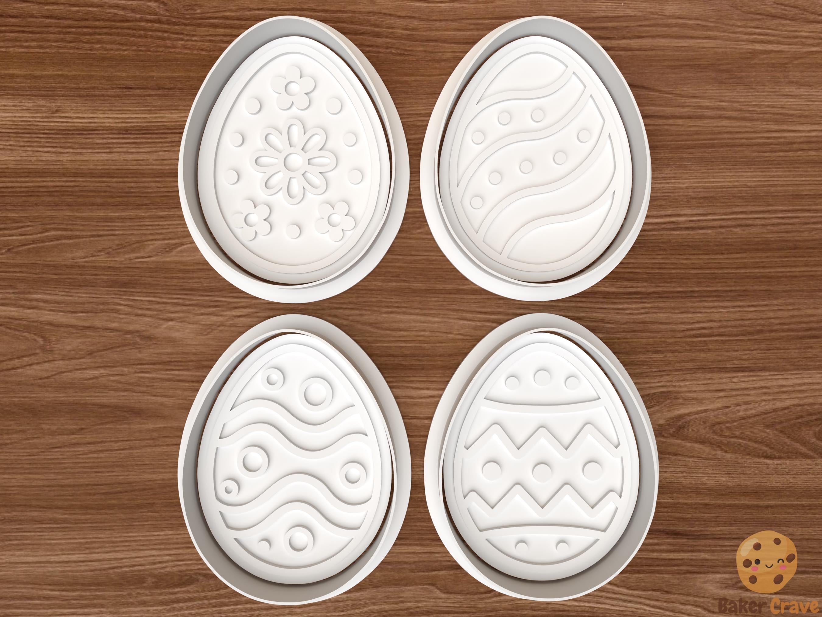 Easter Egg Cookie Cutter Set STL File