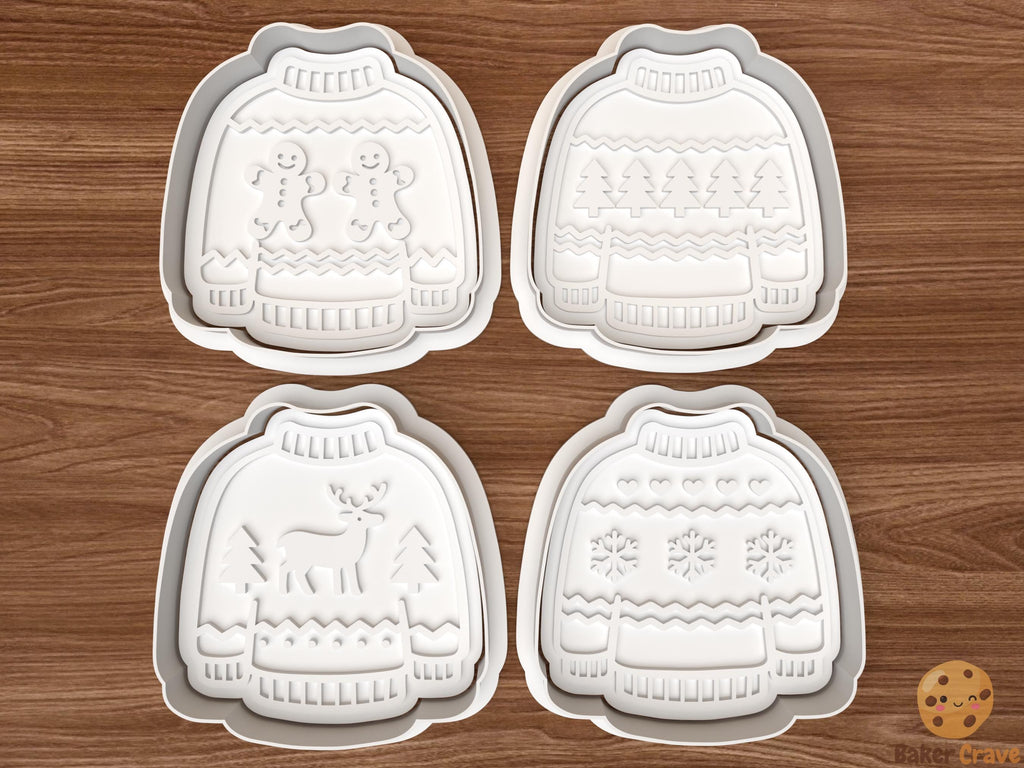 Christmas Sweater Cookie Cutter Set STL File
