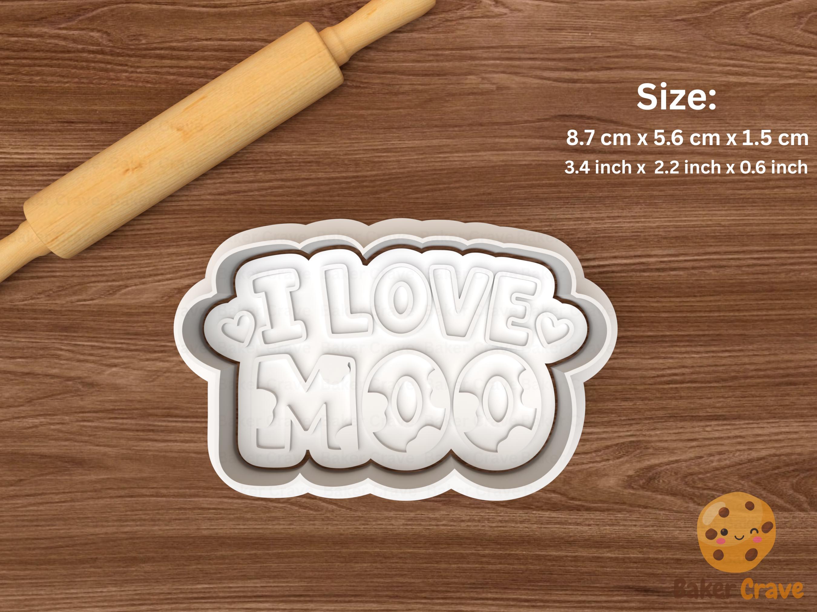 I Love Moo Valentine Cookie Cutter Set STL File
