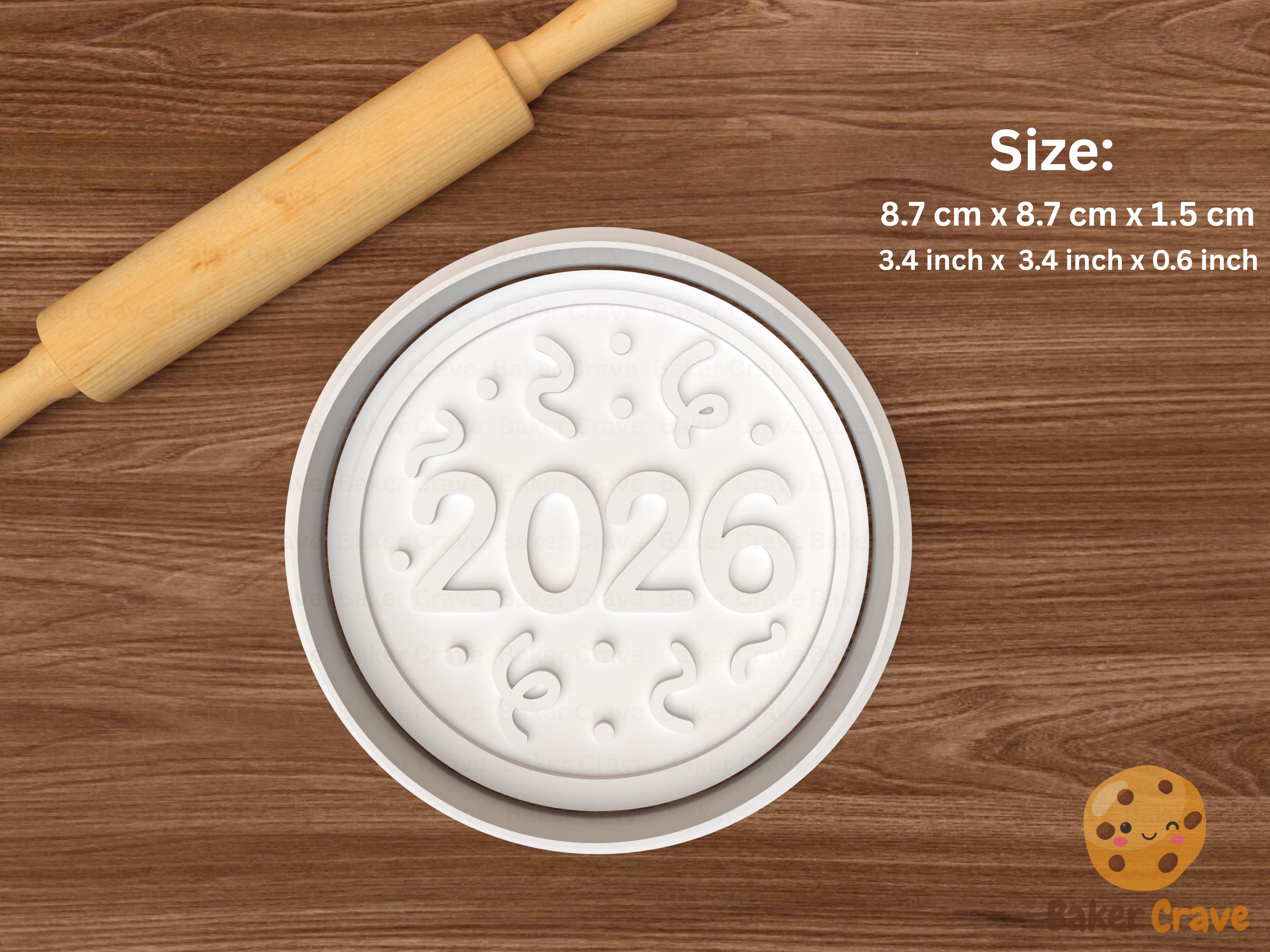 2026 New Year Party Cookie Cutter Set STL File