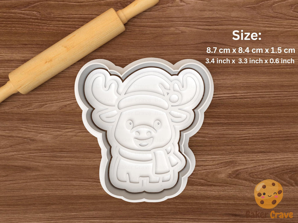 Christmas Kawaii Moose Cookie Cutter Set STL File