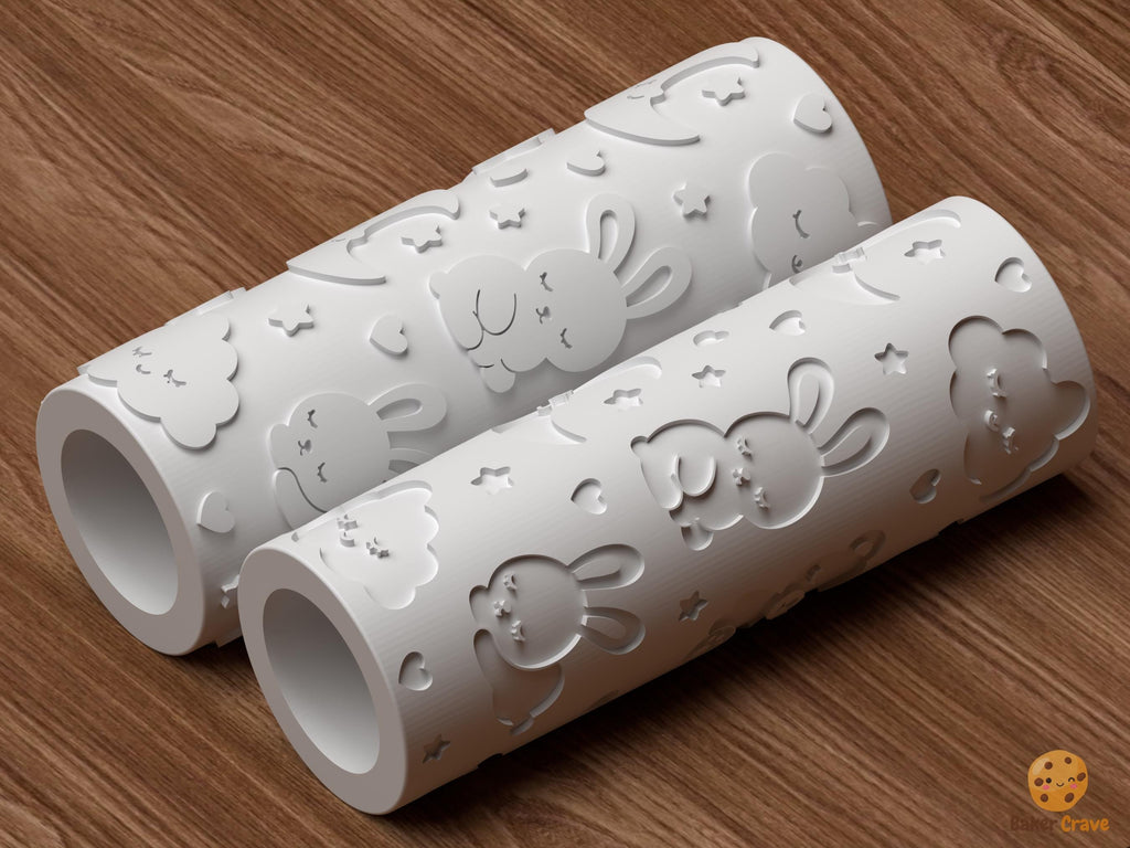 Sleepy Baby Animals Textured Roller STL File