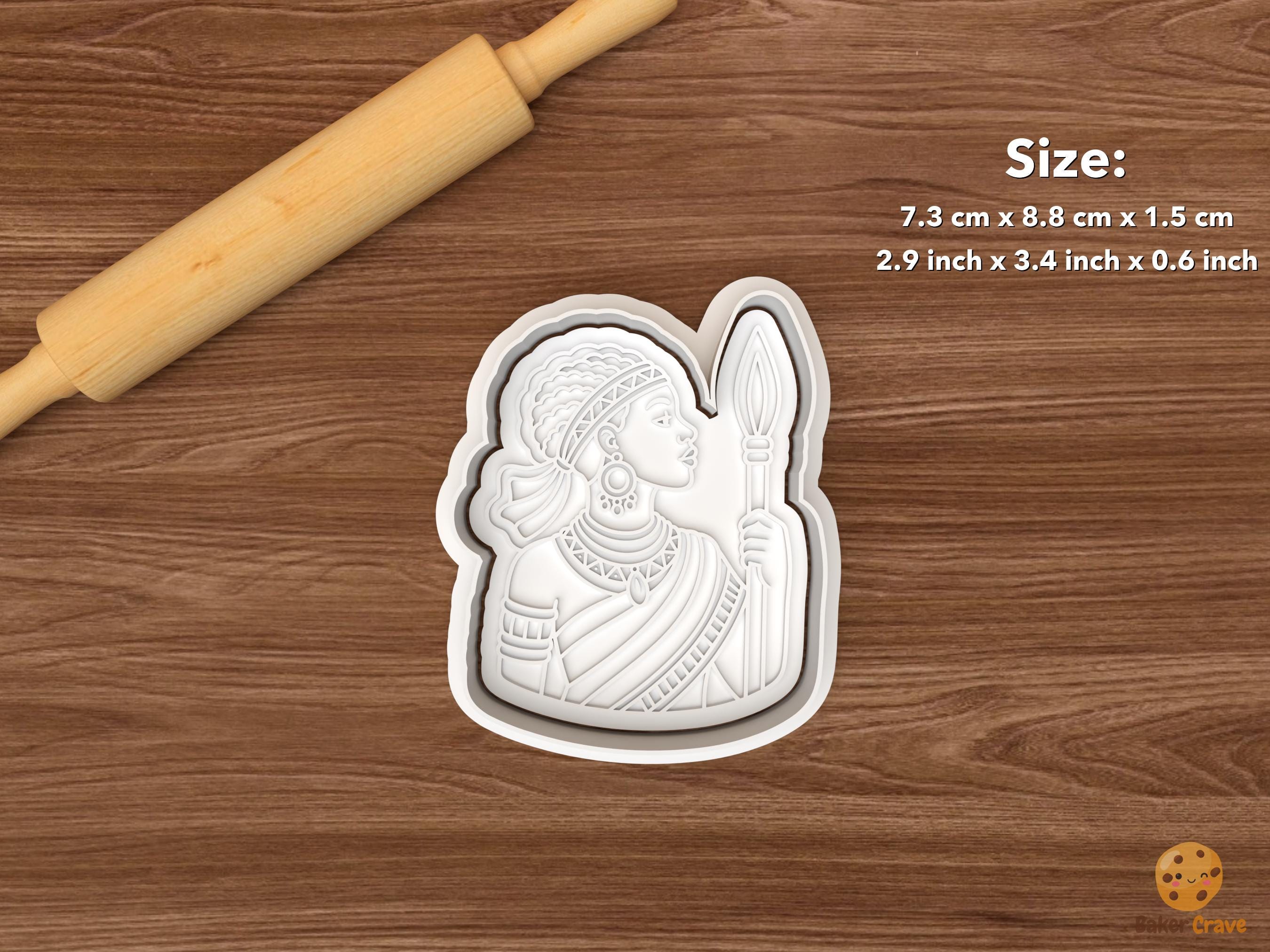 African Woman Cookie Cutter Set STL File