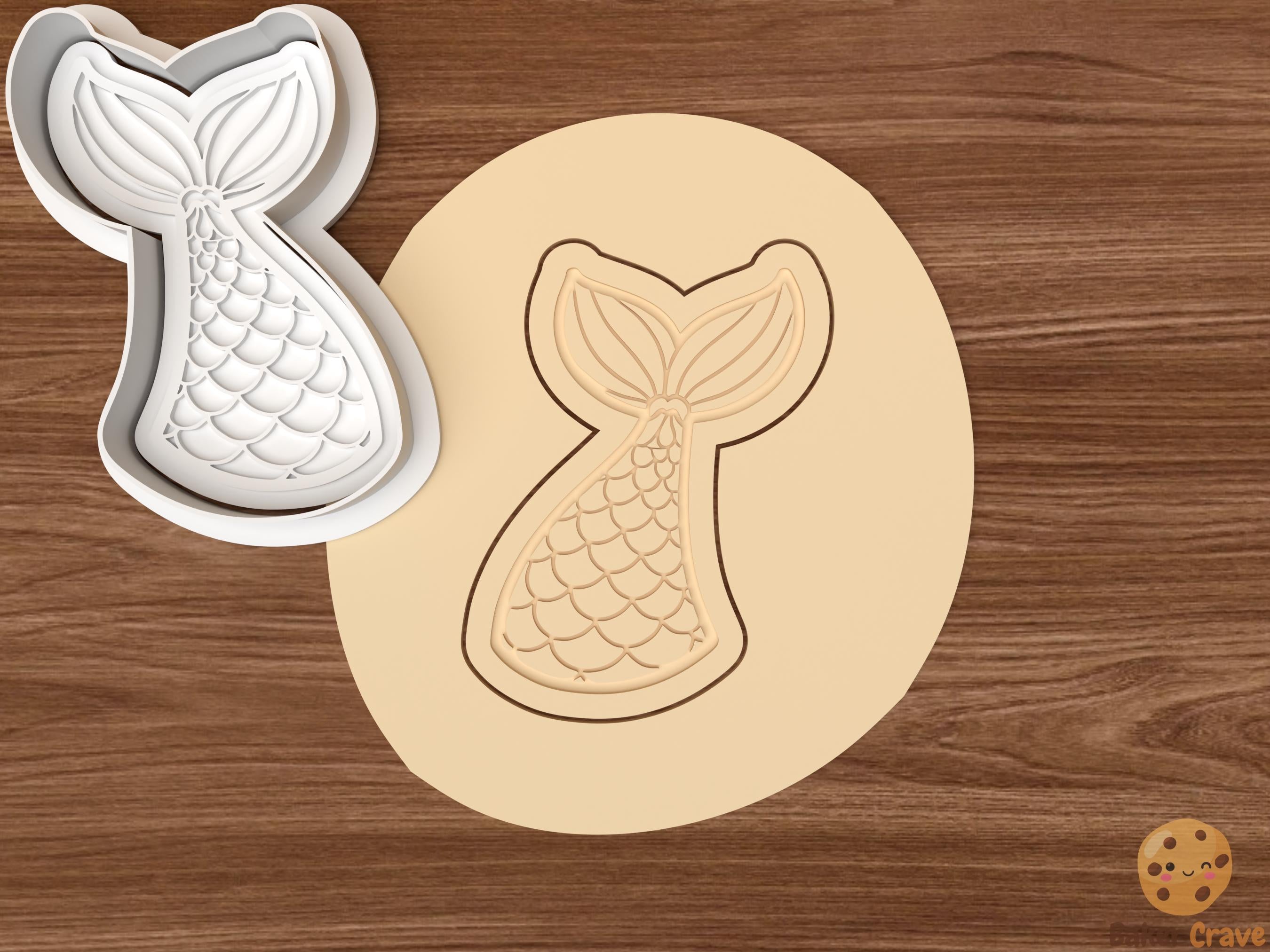 Mermaid Tail Cookie Cutter STL File