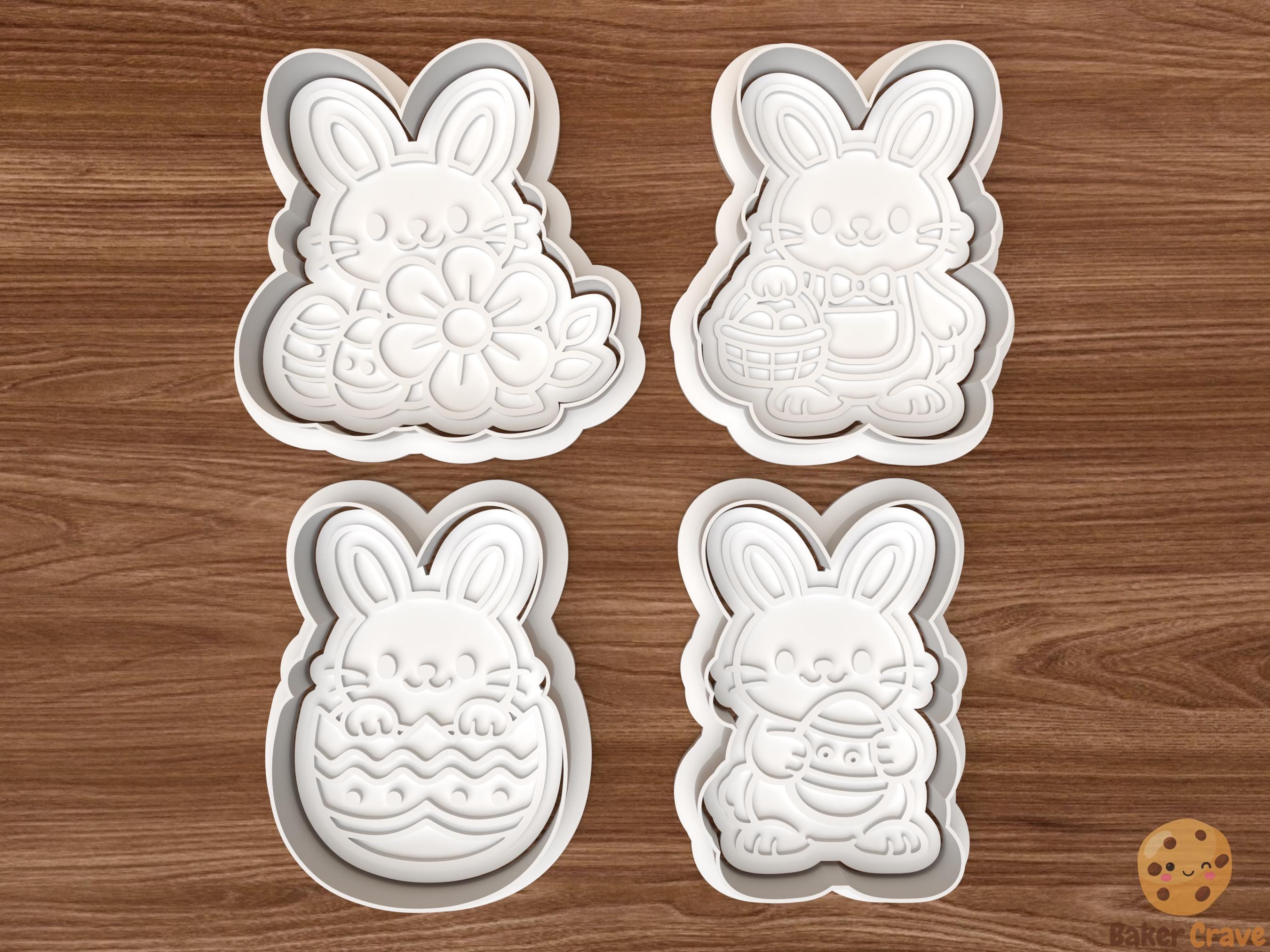 Easter Bunny Cookie Cutter Set STL File